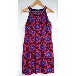 Phoebe Couture Silk Beaded Floral Print Dress, Size 8